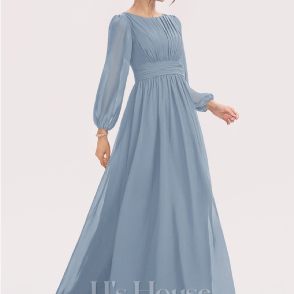 JJ’s house elegant dusty blue dress